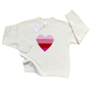 NWT Wear For Good Preston Drop Shoulder Heart Intarsia Sweater